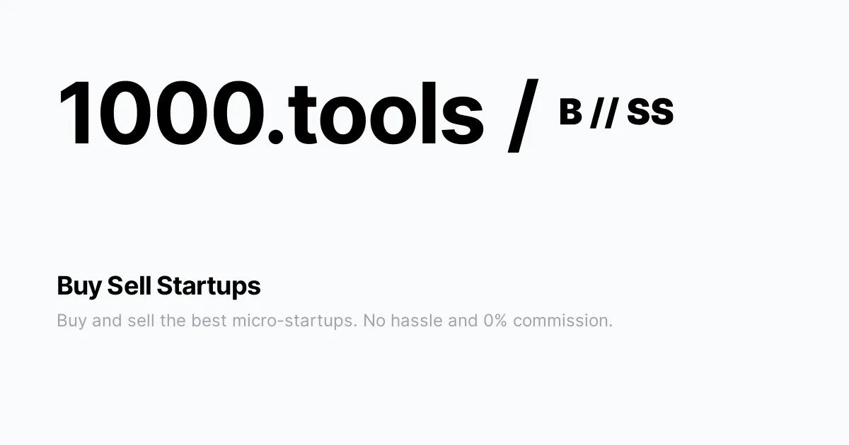 Micro Startups For Sale - Zero Commission 