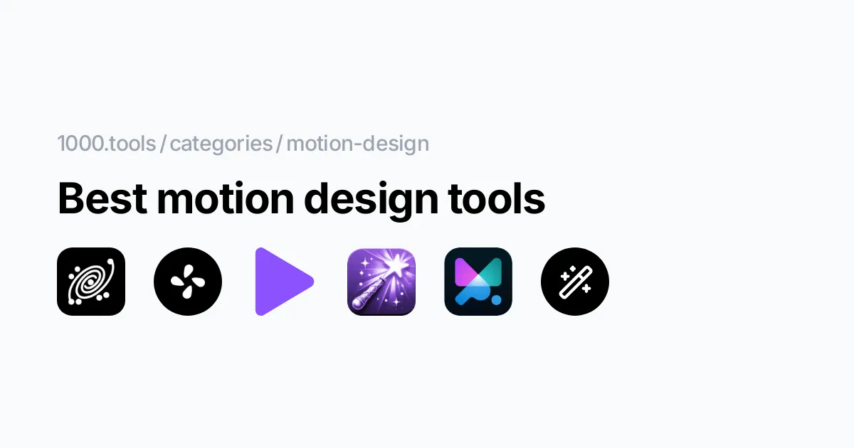 Best motion design tools - 1000.tools