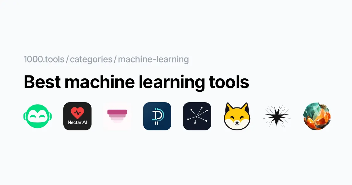 Best machine learning tools - 1000.tools