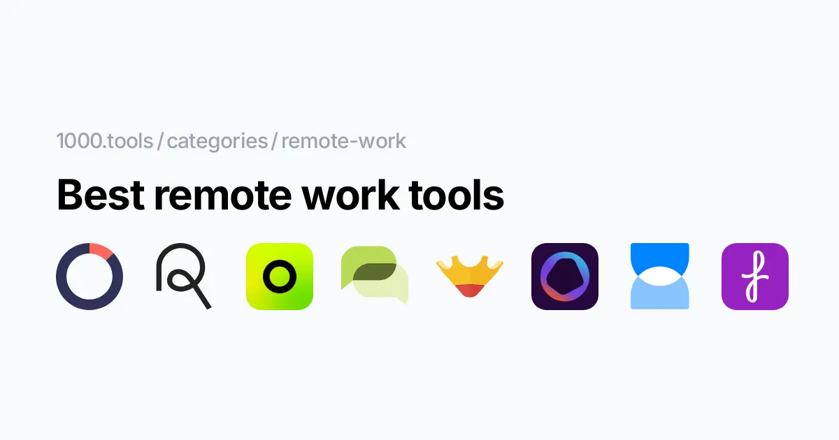 Best remote work tools - 1000.tools