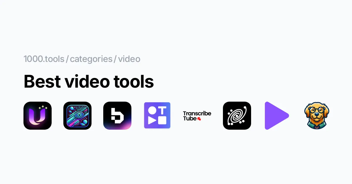 Video Based Tools Best video tools - 1000.tools